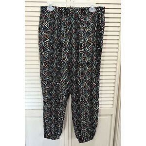American Rag Multi Color Geo Print Elastic‎ Waist/Hem Harem Pants Size 0X